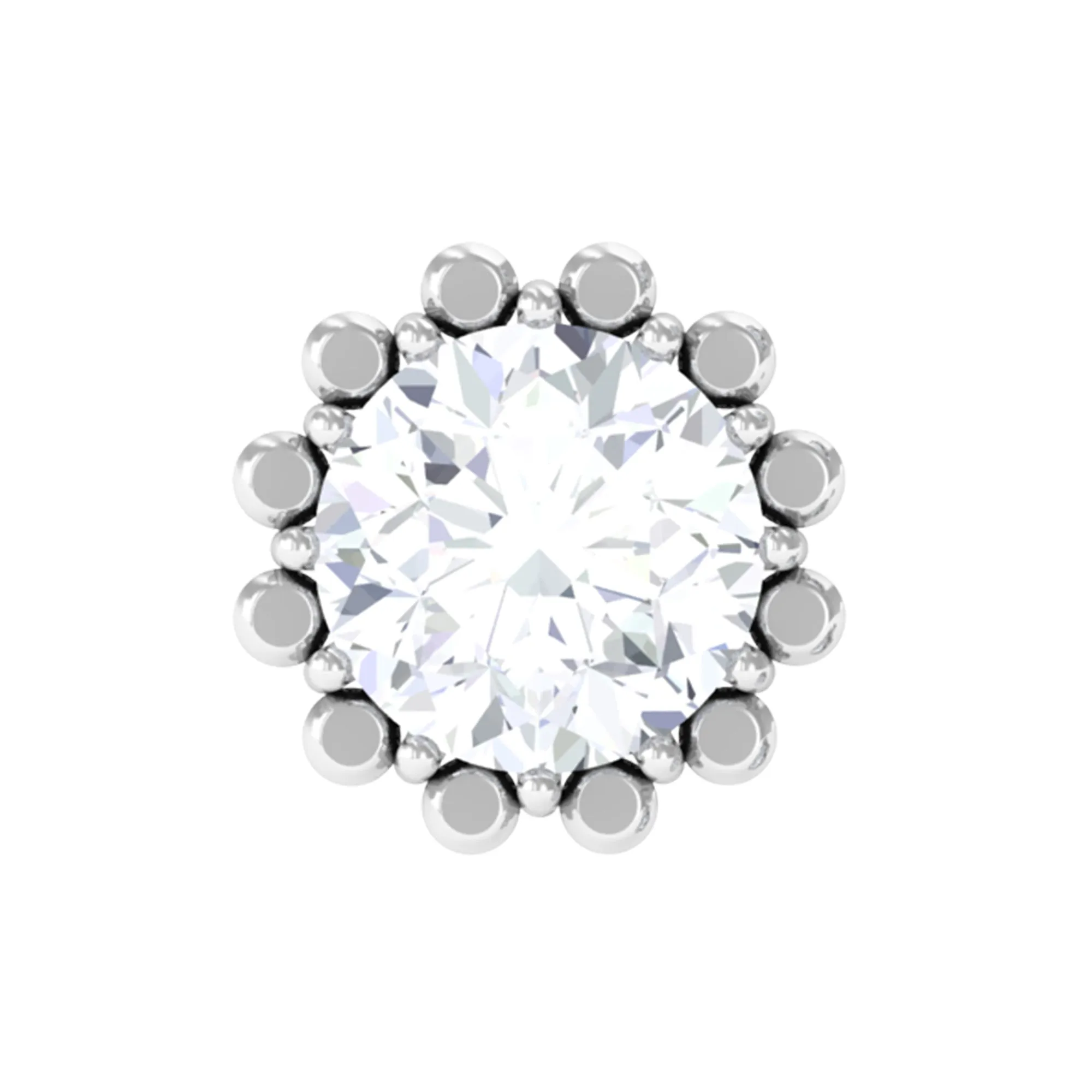 Certified Round Moissanite Simple Cartilage Earring