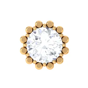 Certified Round Moissanite Simple Cartilage Earring