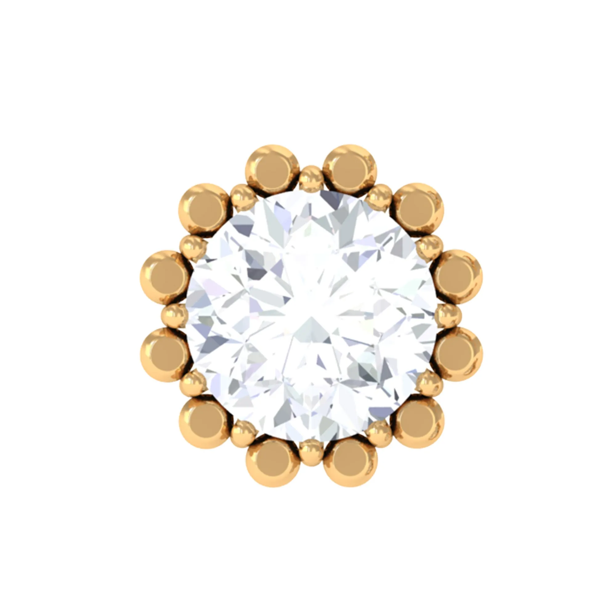 Certified Round Moissanite Simple Cartilage Earring