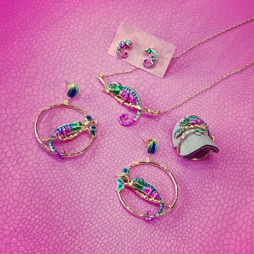 Chameleon Stud Earrings by Bill Skinner