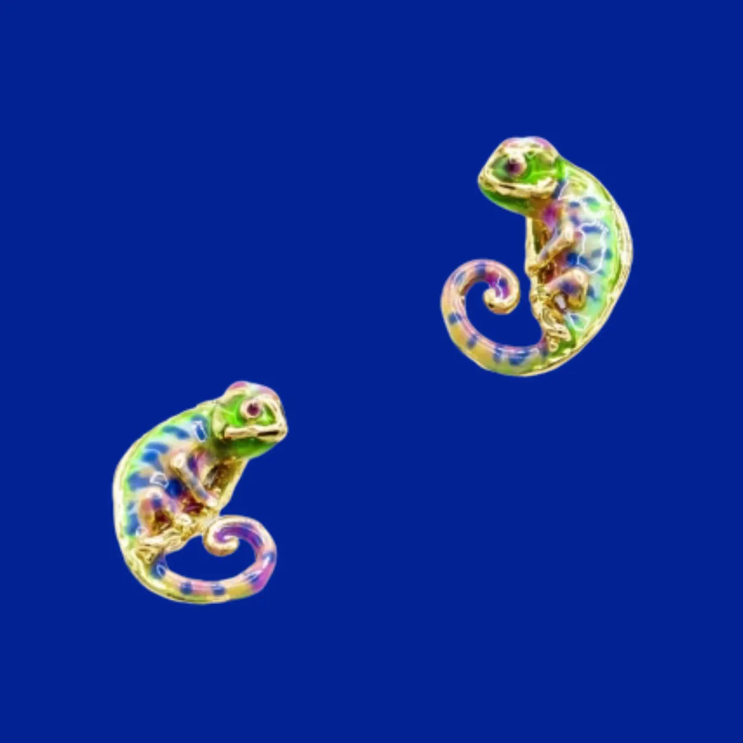 Chameleon Stud Earrings by Bill Skinner