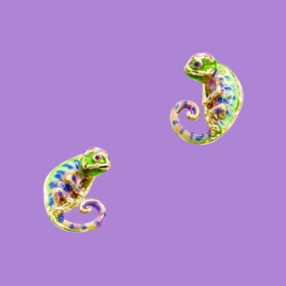 Chameleon Stud Earrings by Bill Skinner