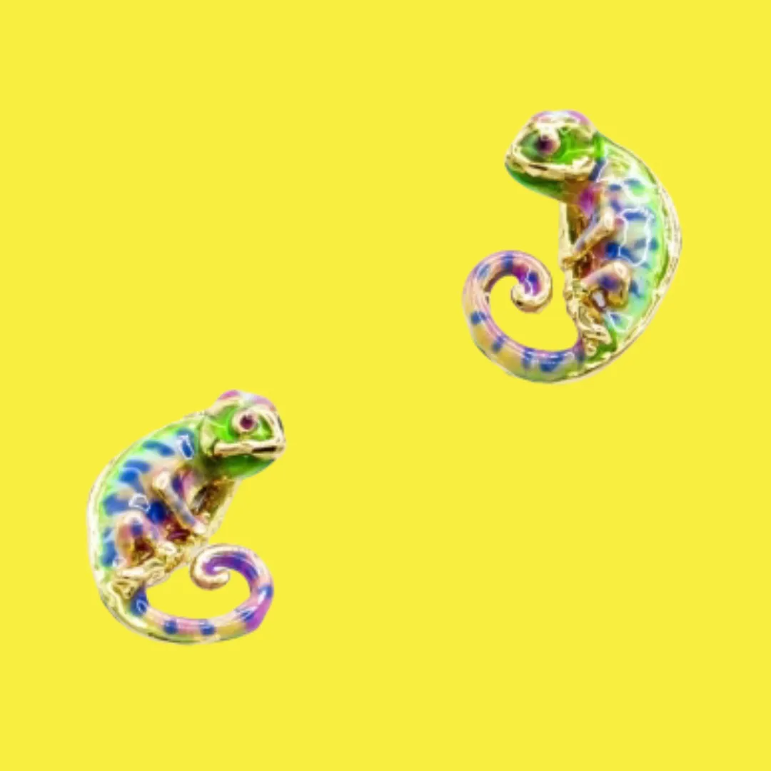 Chameleon Stud Earrings by Bill Skinner