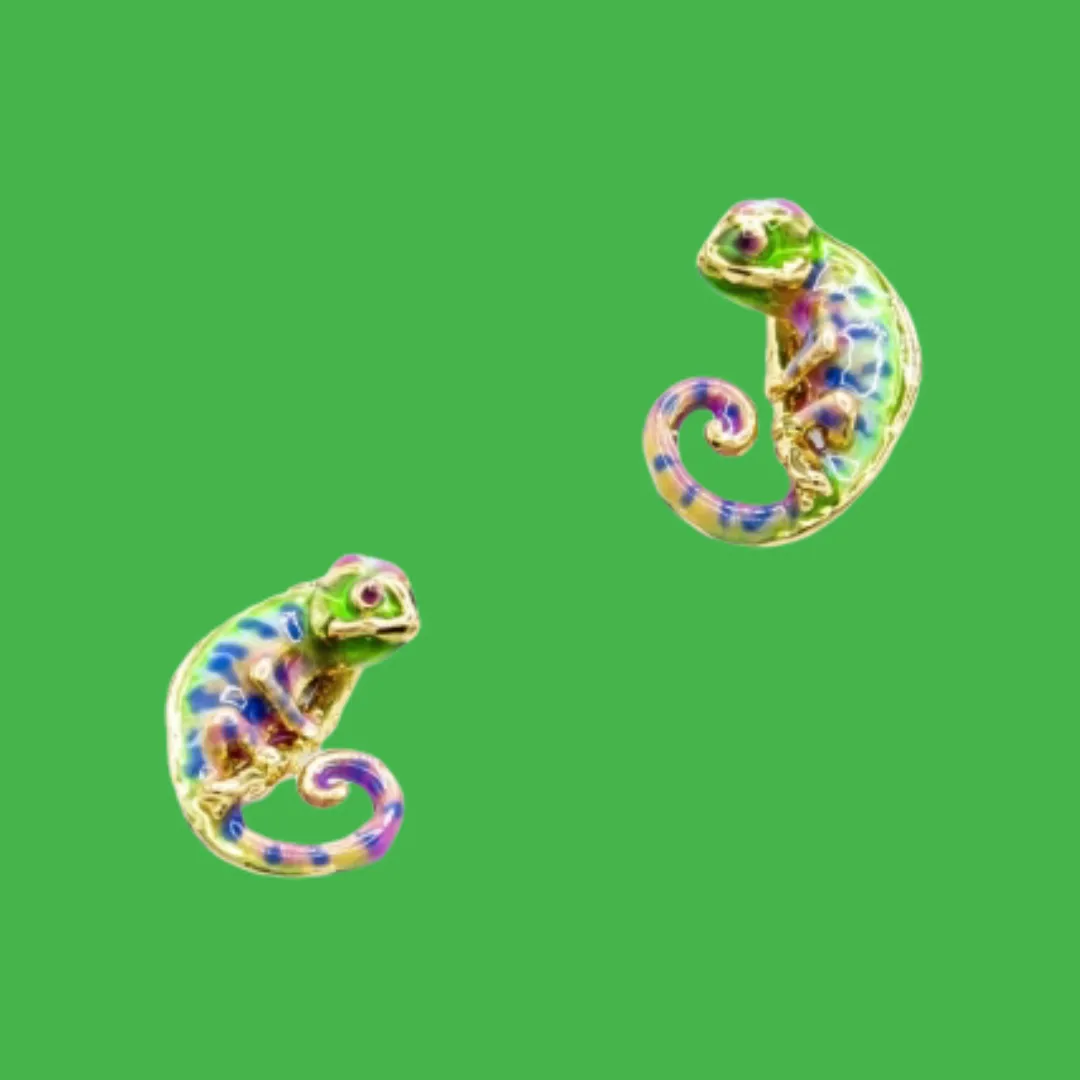 Chameleon Stud Earrings by Bill Skinner