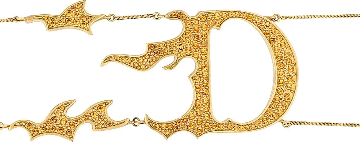 Christian Dior Logo Swarovski Embellished Flame Choker