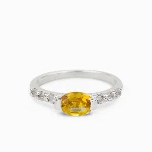 Citrine and White Topaz Ring
