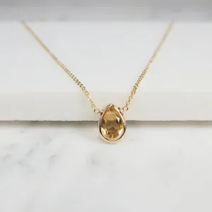 Citrine Briolette Pendant Necklace