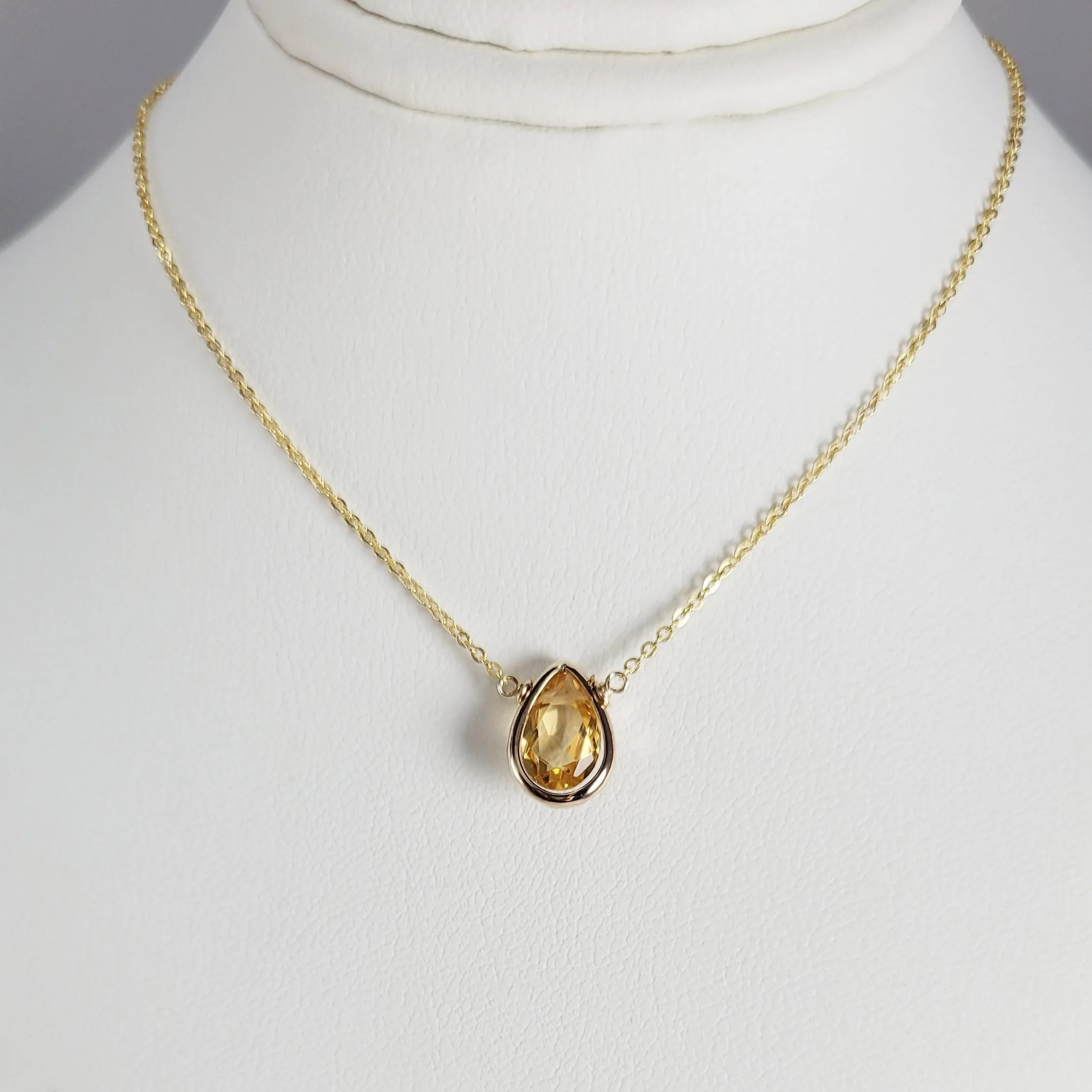 Citrine Briolette Pendant Necklace