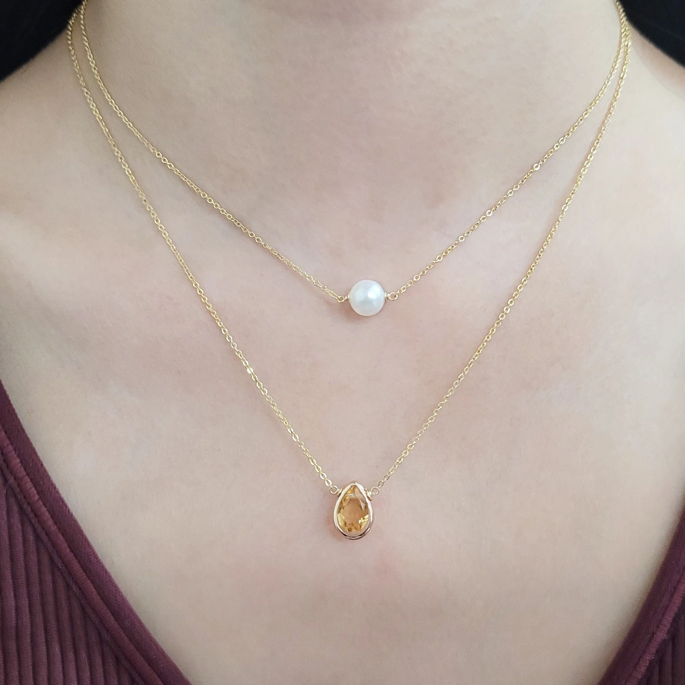 Citrine Briolette Pendant Necklace
