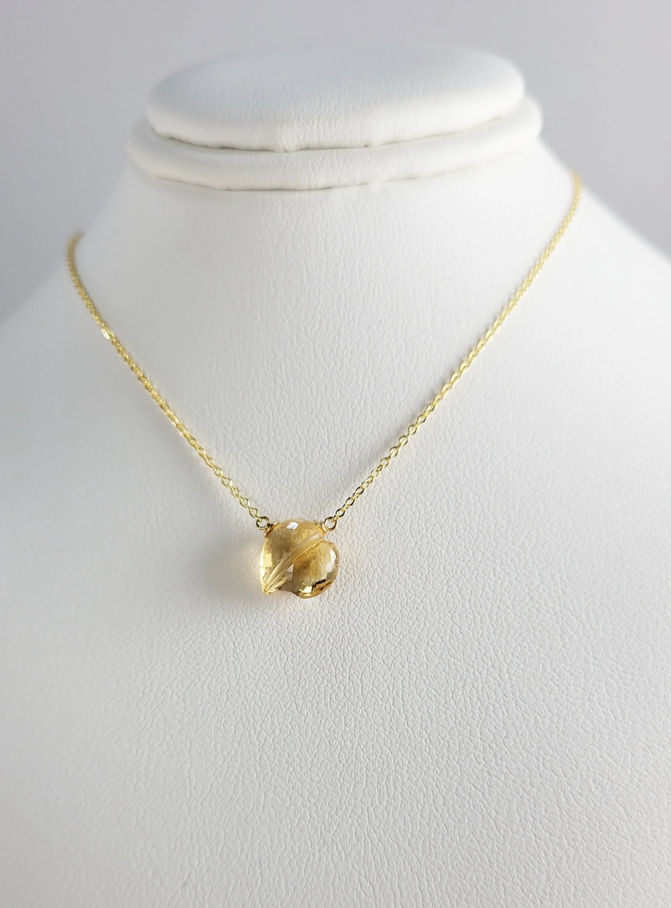 Citrine Heart Briolette Necklace