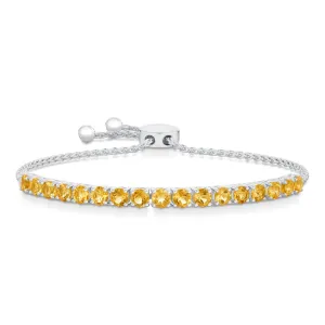 Citrine Sterling Silver Bolo Bracelet