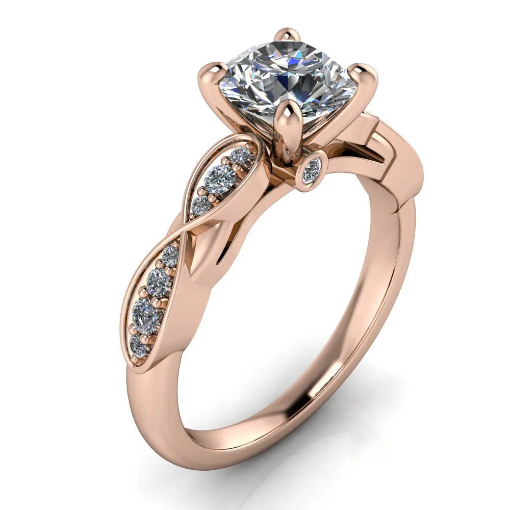 Classic Bypass Engagement Ring with Round and Marquise Centers, Diamond Accent Sides, and Clean-Cut Design – Moissanite or Lab-Grown Diamond in Gold or Platinum - Hunter