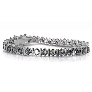 Cleopatra: Stunning 13.0ct Mystic Rainbow Topaz Tennis Bracelet