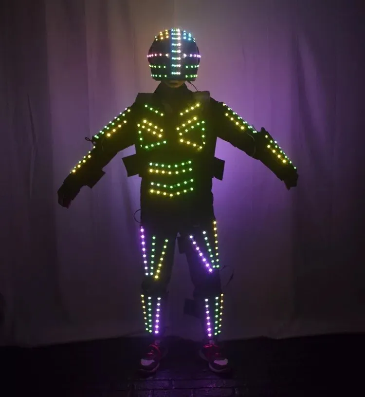 Colorful Led Luminous Robot Dance Suit
