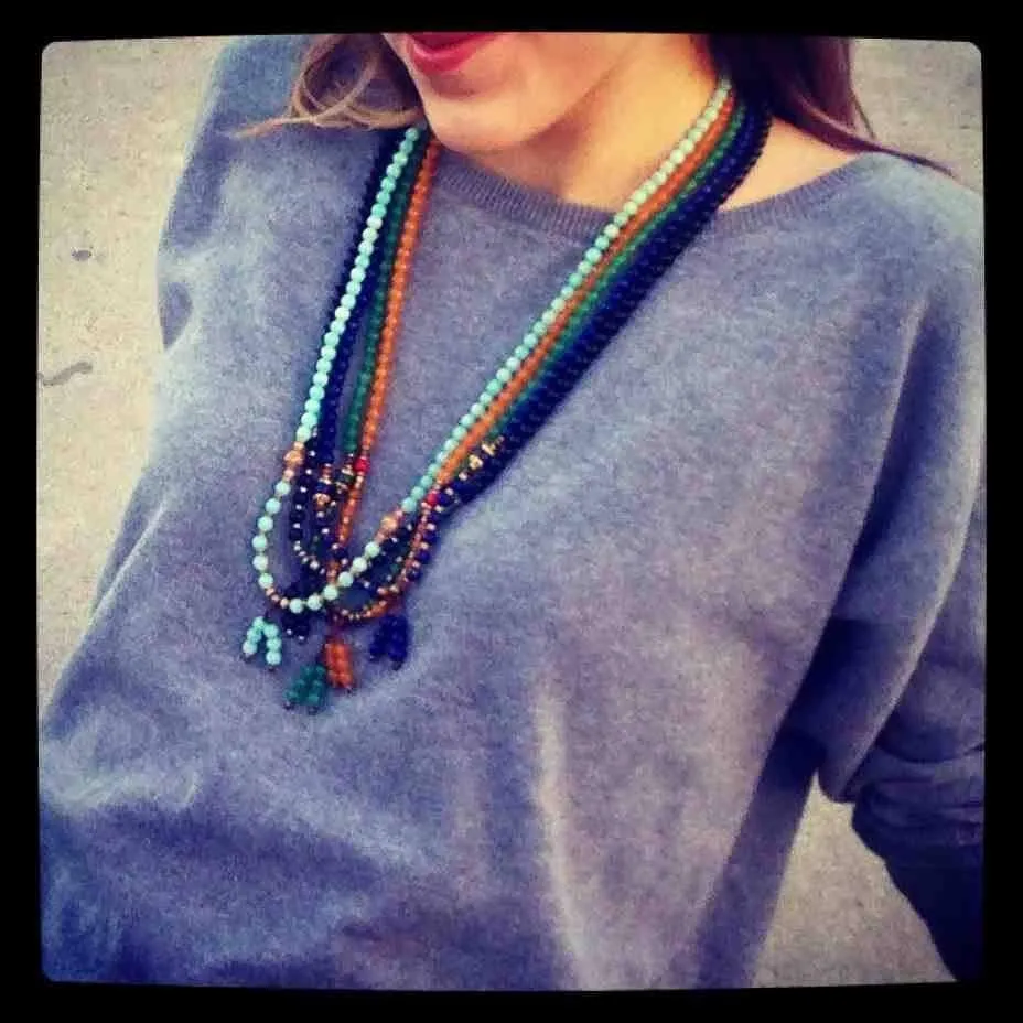 Compassion, Lapis Lazuli Gemstone 108 Bead Mala Convertible Necklace
