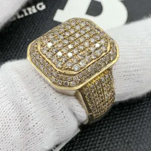 Cushion Cocktail Diamond Ring 2.85cttw 10K Yellow Gold