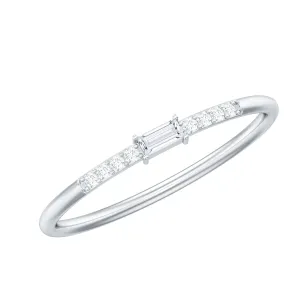 Dainty Moissanite East West Stackable Band Ring for Women