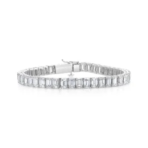 DIAMOND EMERALD CUT TENNIS BRACELET, 28cts