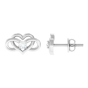 Diamond Infinity Heart Earrings For Women