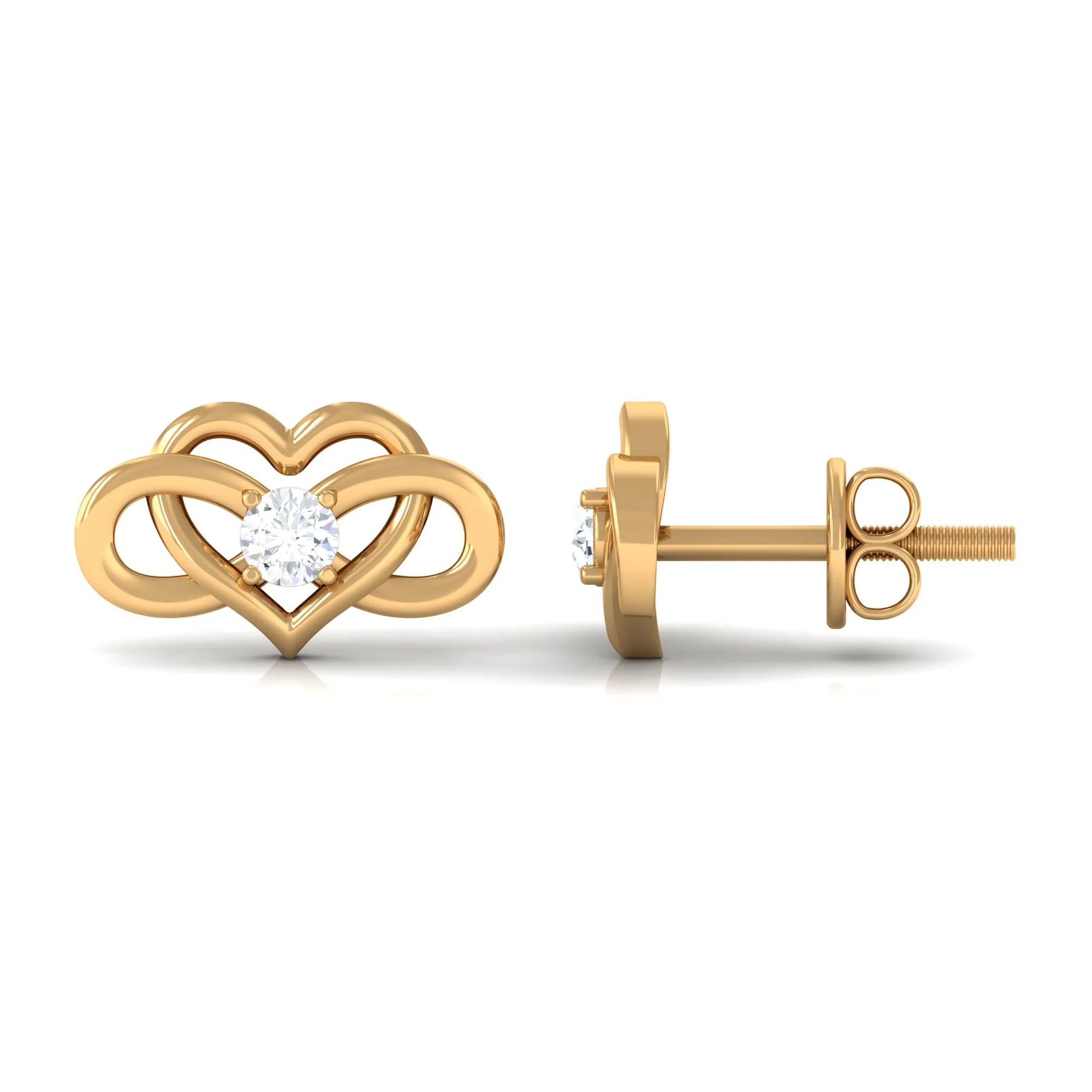 Diamond Infinity Heart Earrings For Women