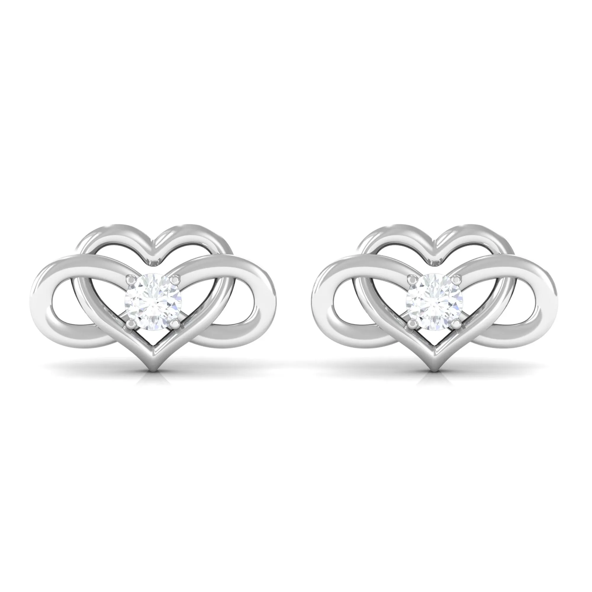 Diamond Infinity Heart Earrings For Women