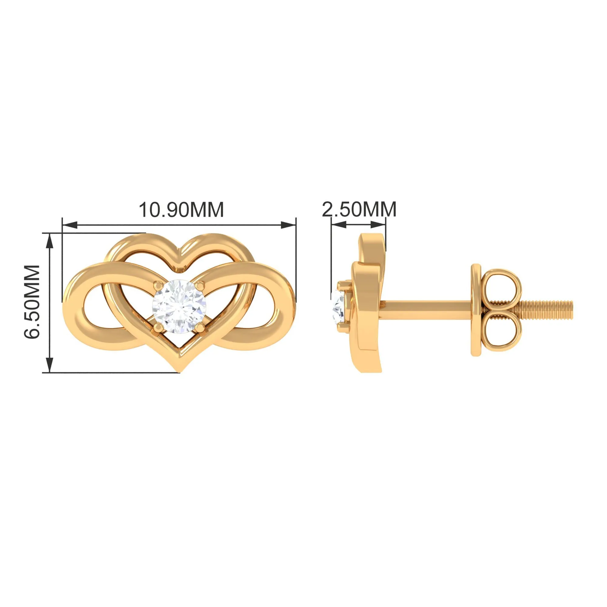 Diamond Infinity Heart Earrings For Women