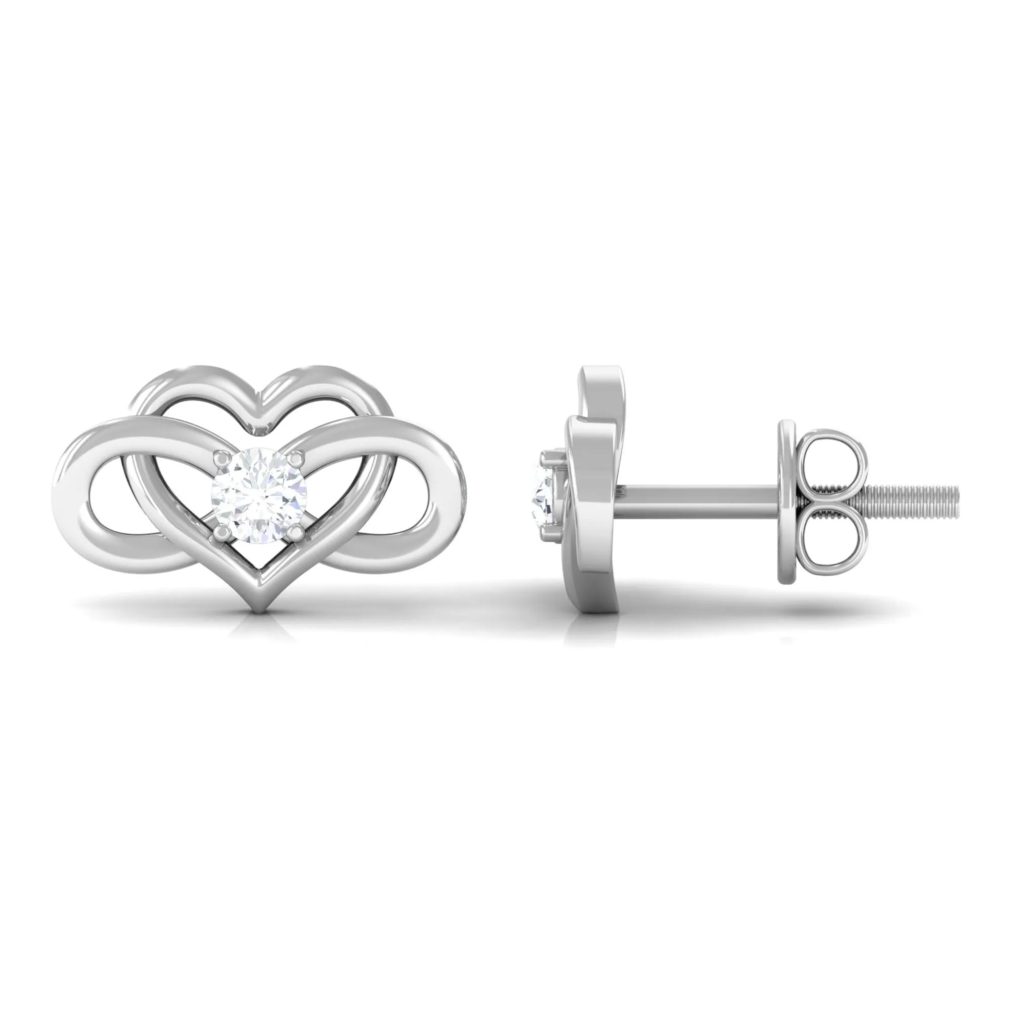 Diamond Infinity Heart Earrings For Women