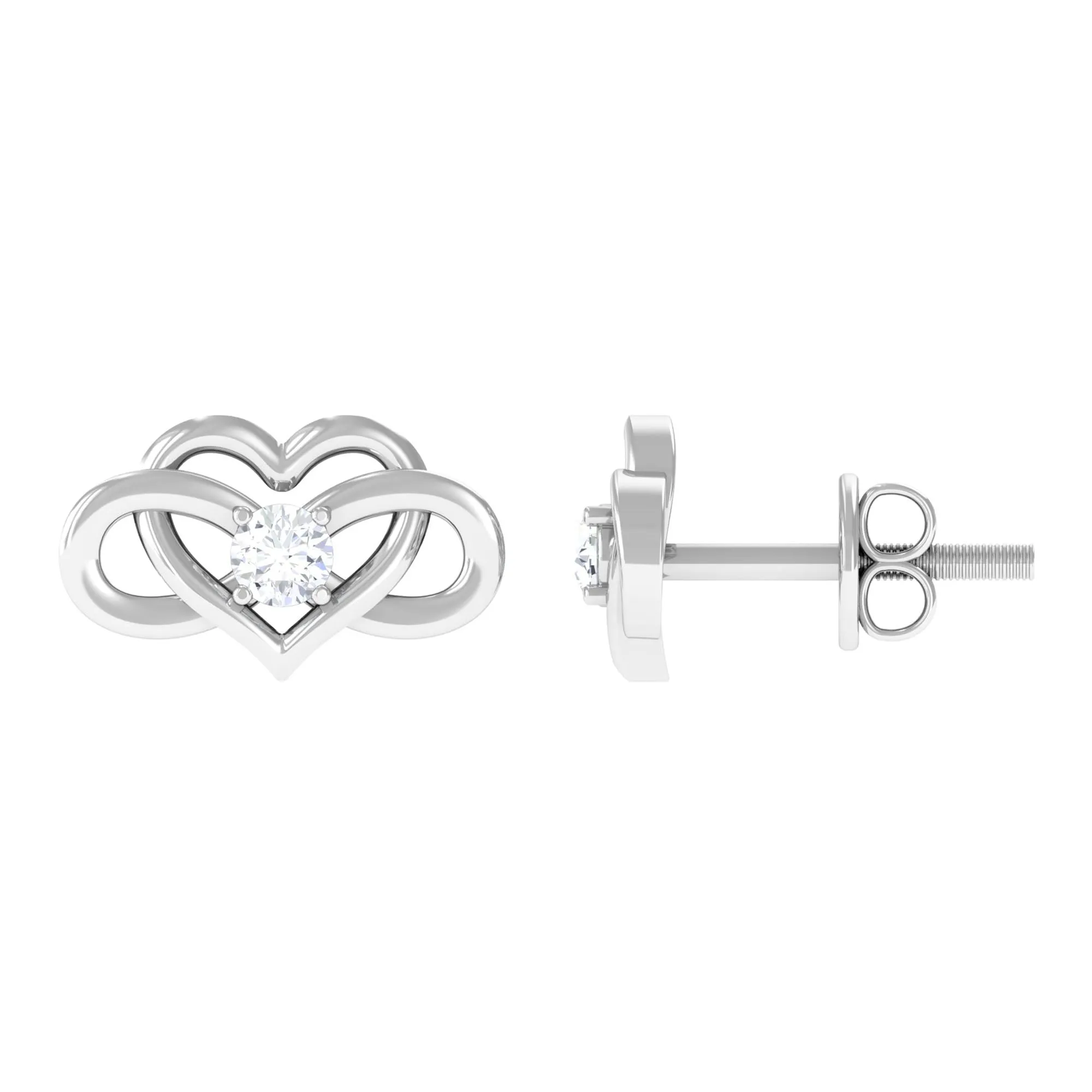 Diamond Infinity Heart Earrings For Women