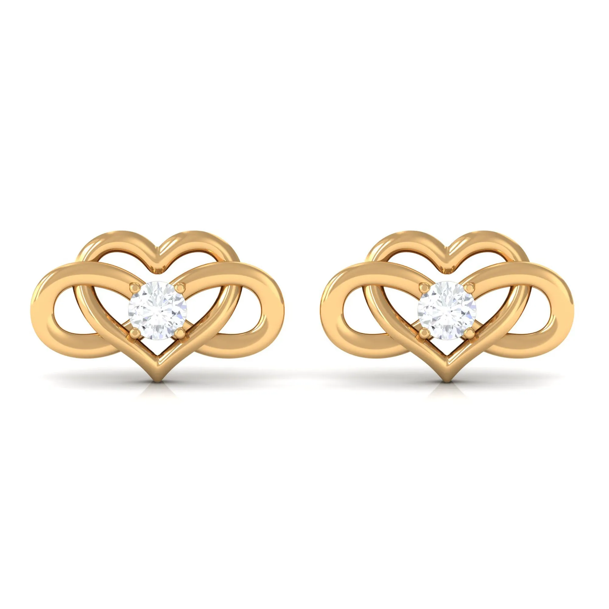 Diamond Infinity Heart Earrings For Women