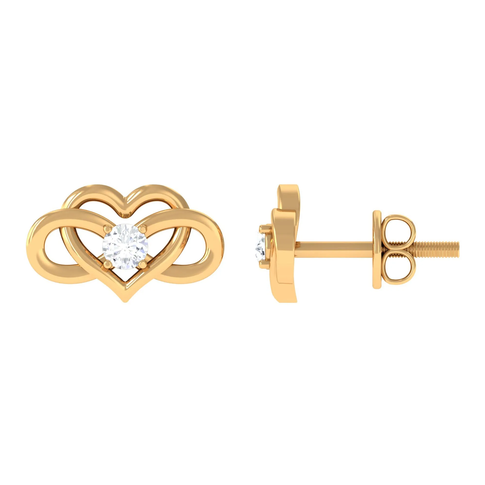 Diamond Infinity Heart Earrings For Women