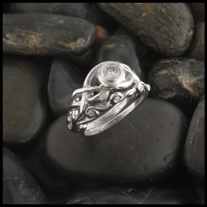 Diamond Open Knot Ring Wedding Set