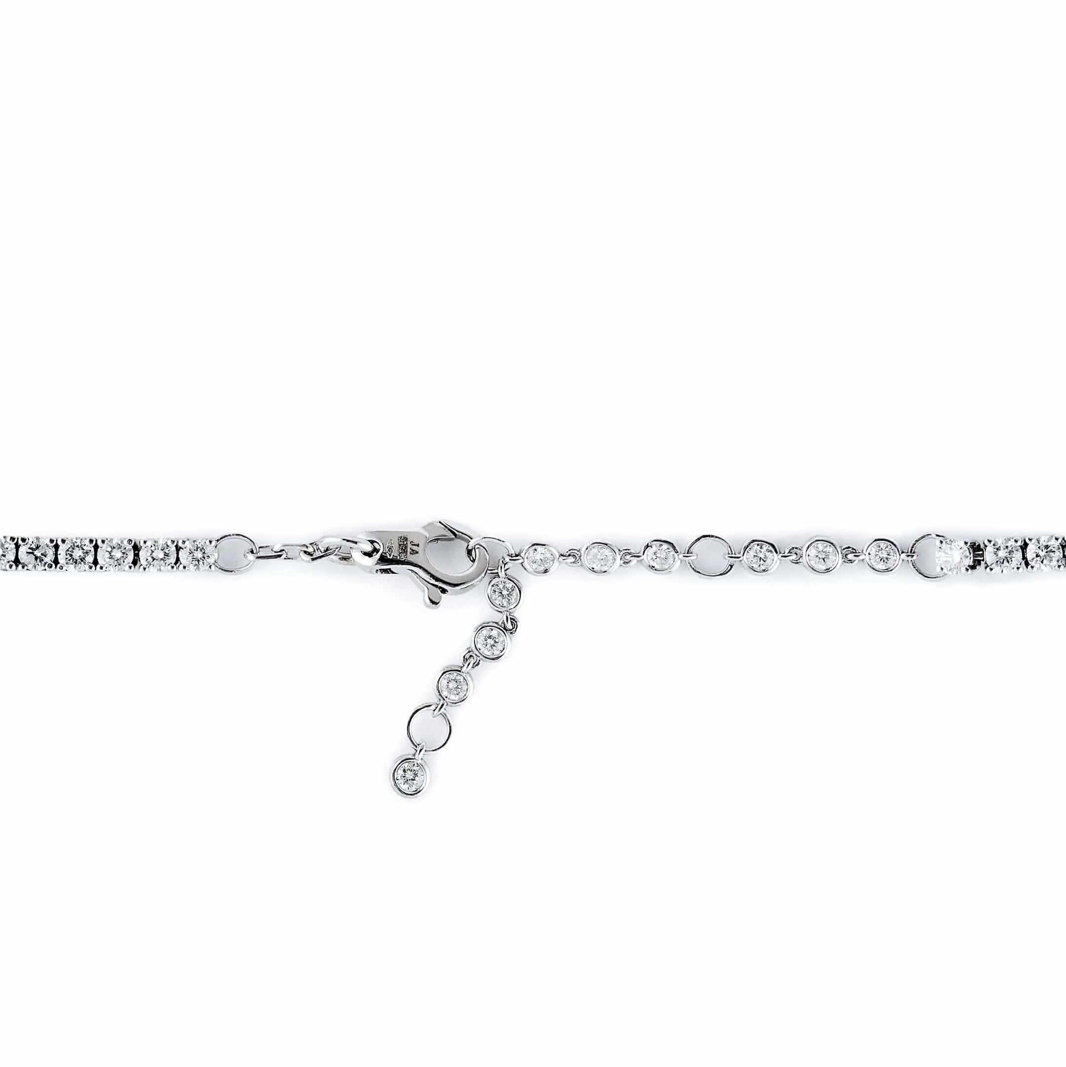Diamond Tennis Necklace with Sapphire Accent
