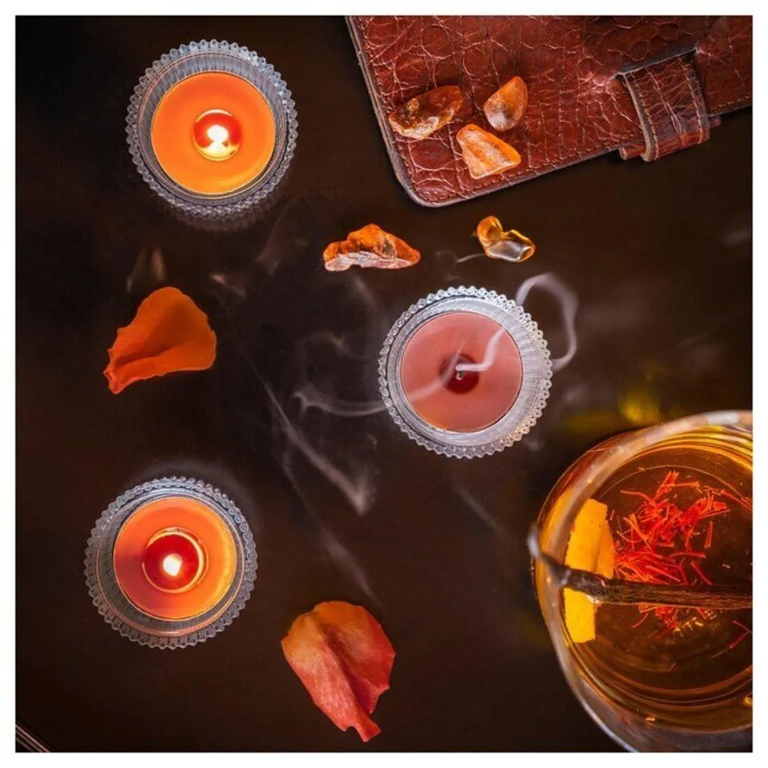 Digital Shoppy ROSENSLÅN Scented tealight Amber & Rose/red/Brown,3.5 hr (30 Pack)