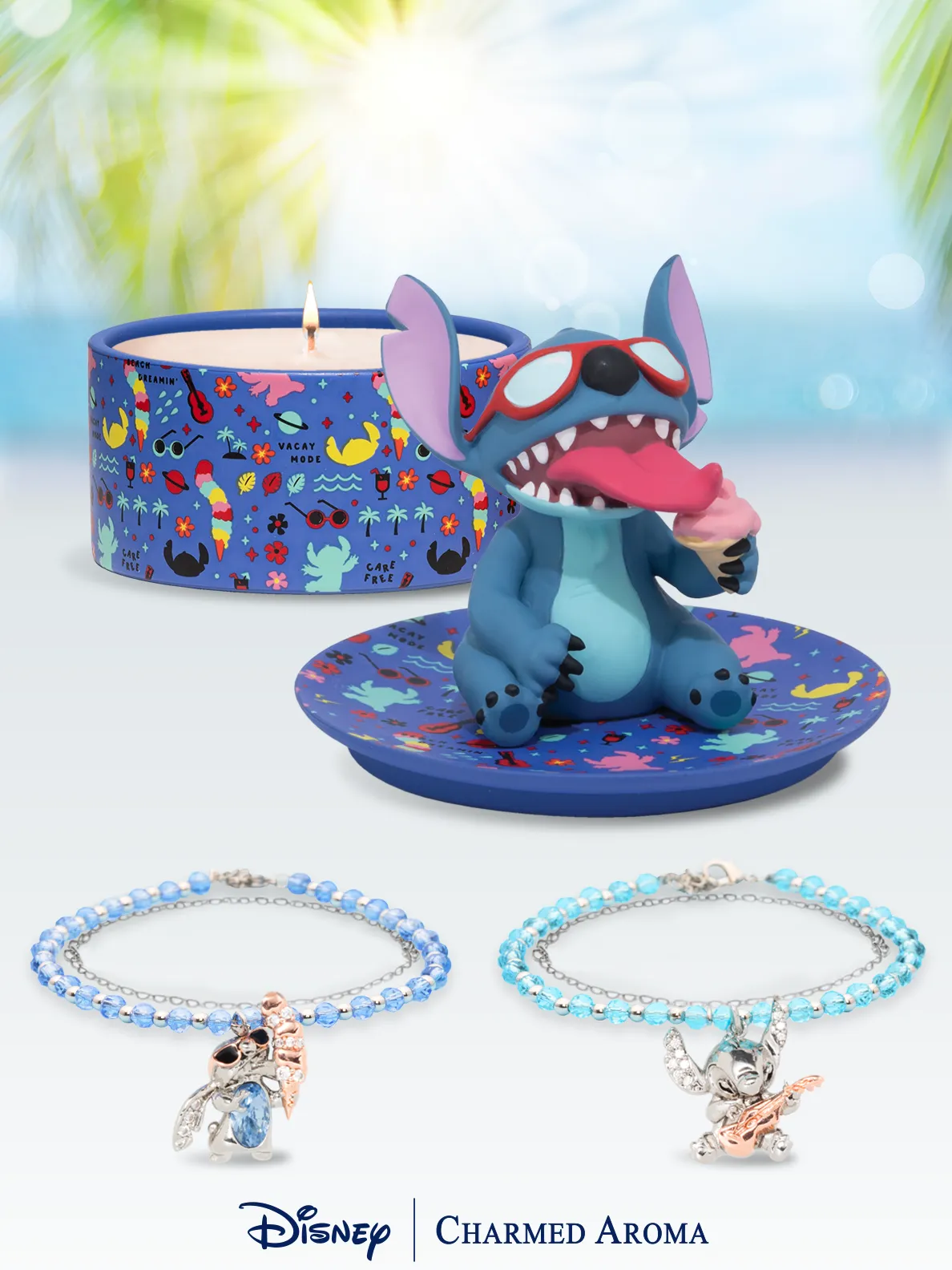 Disney® Summer Stitch Candle & Jewelry Tray - Summer Stitch Beaded Anklet Collection