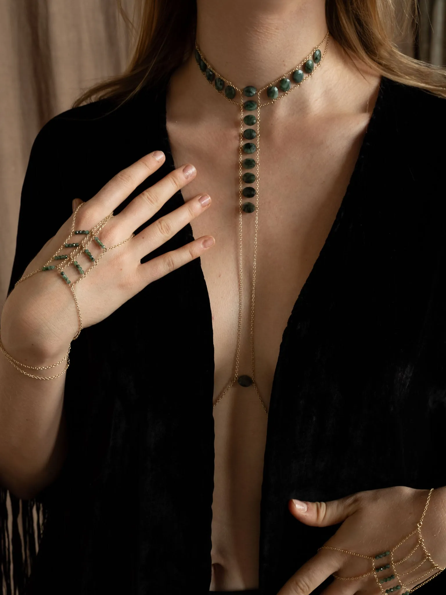 Double Ladders to Bliss Beaded Gemstone Hand Chain