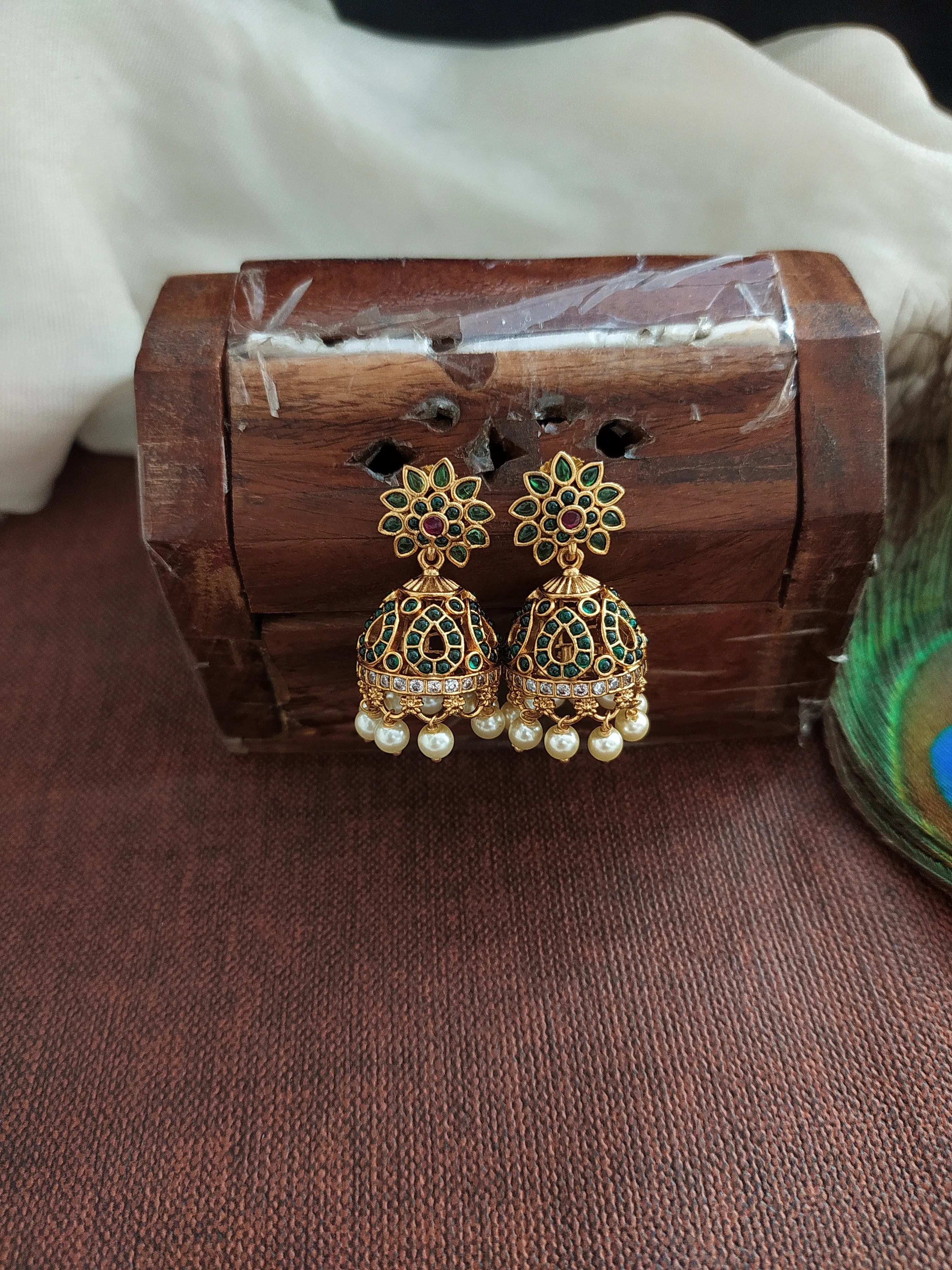 Dual Peacock and Floral Design Antique Choker Set