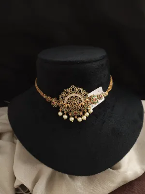 Dual Peacock and Floral Design Antique Choker Set