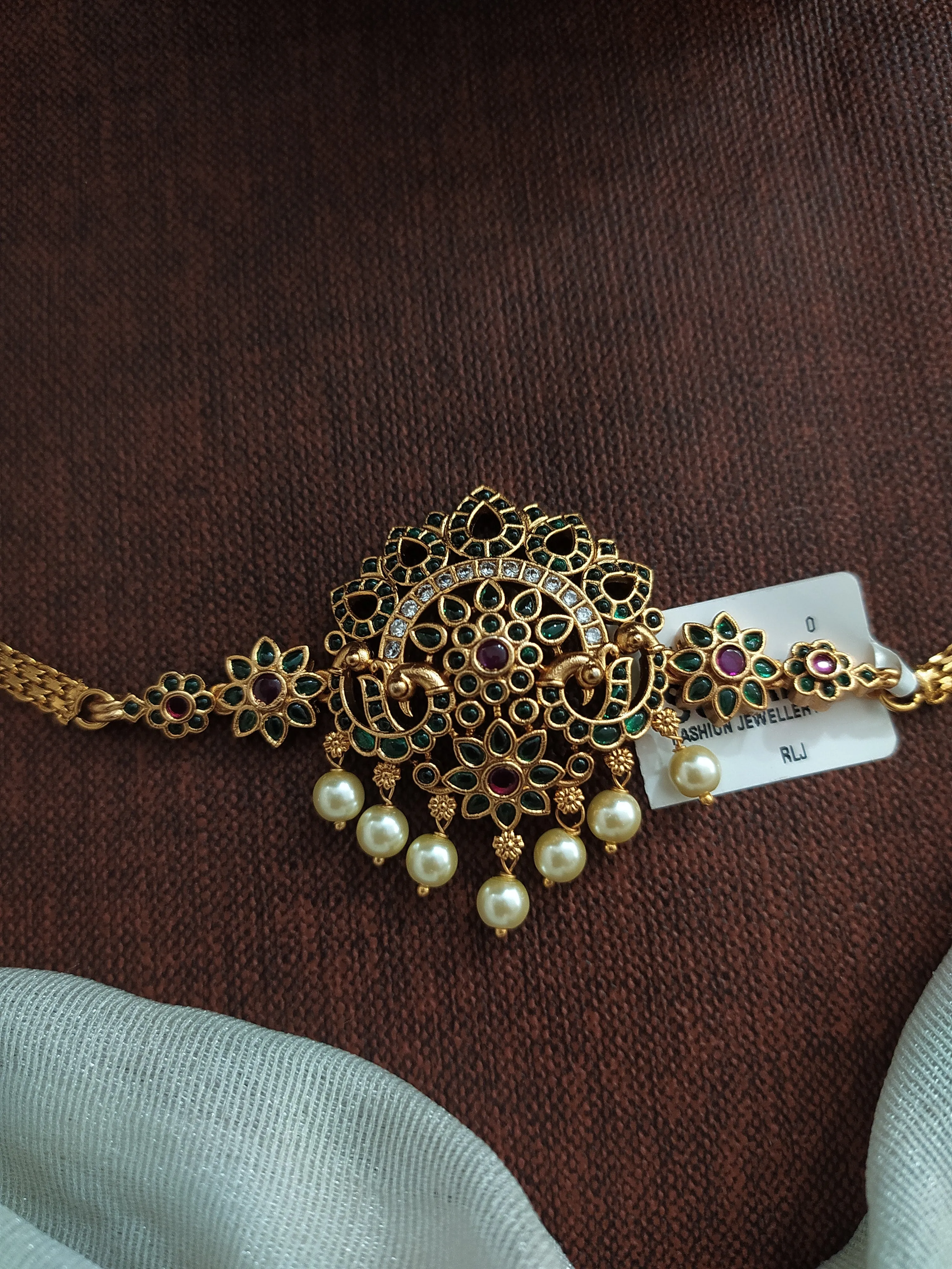 Dual Peacock and Floral Design Antique Choker Set
