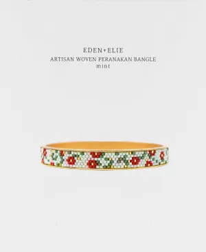 EDEN   ELIE Modern Peranakan gold narrow bangle - mint