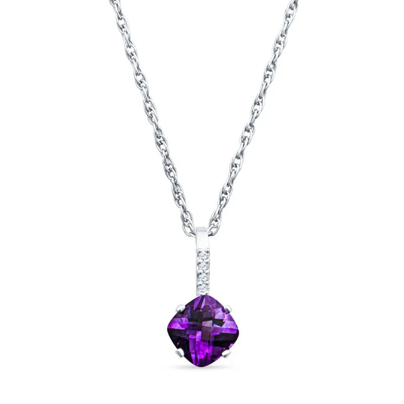 Elongated Aquamarine and Diamond Pendant