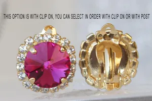 FUCHSIA STUD EARRINGS