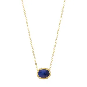 Gemstone Twist Bezel Necklace
