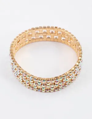 Gold Checkered Sparkle Bracelet