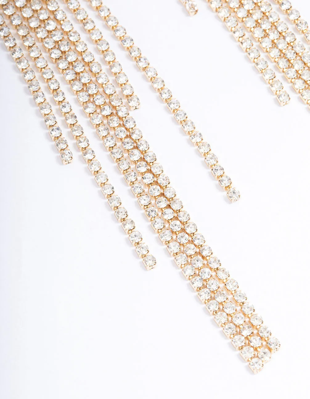 Gold Square Cupchain Drop Earrings