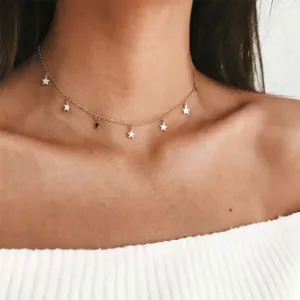Gold Star Choker Necklace for Women