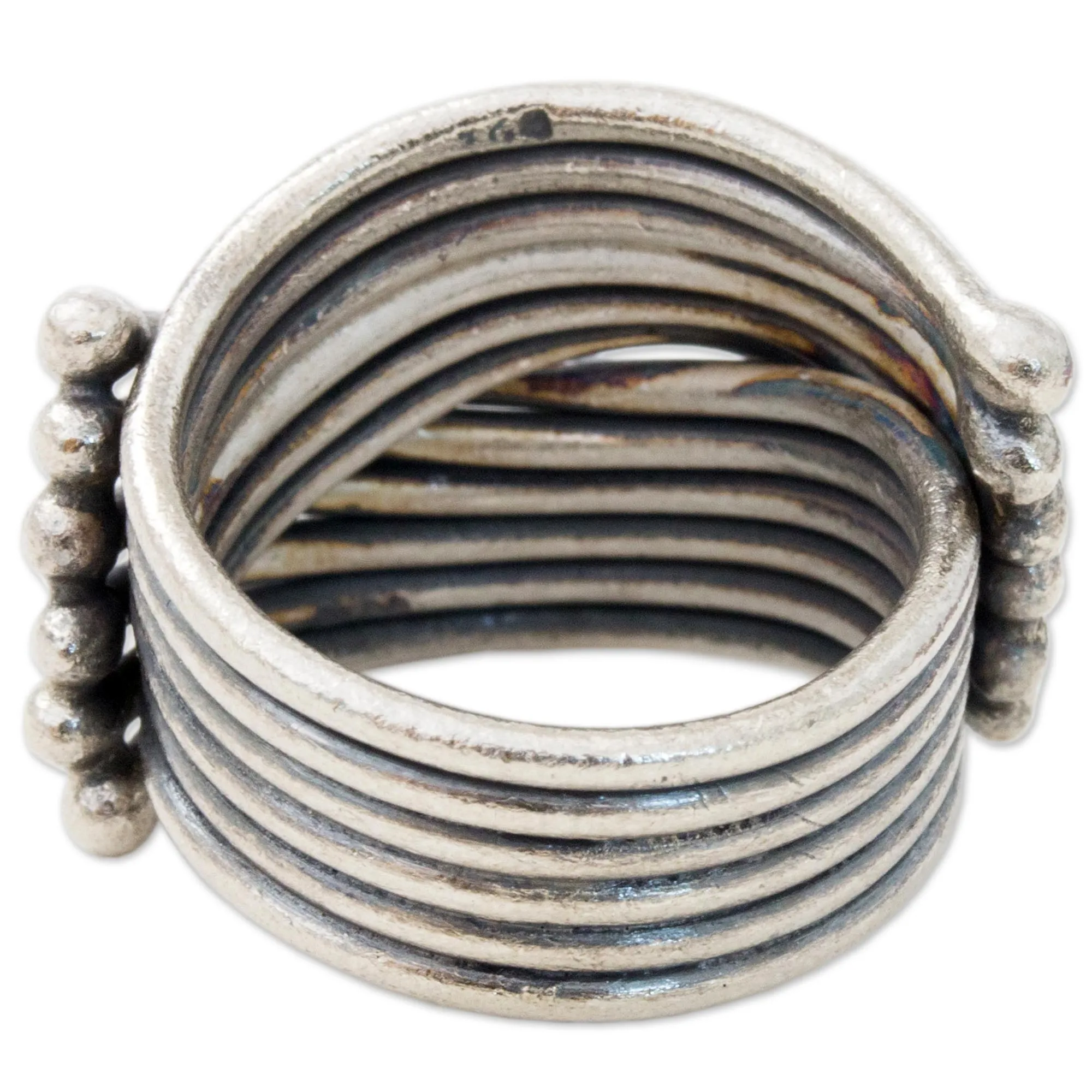 Hand Made Karen Sterling Silver Ring from Thailand - Sterling Hug | NOVICA