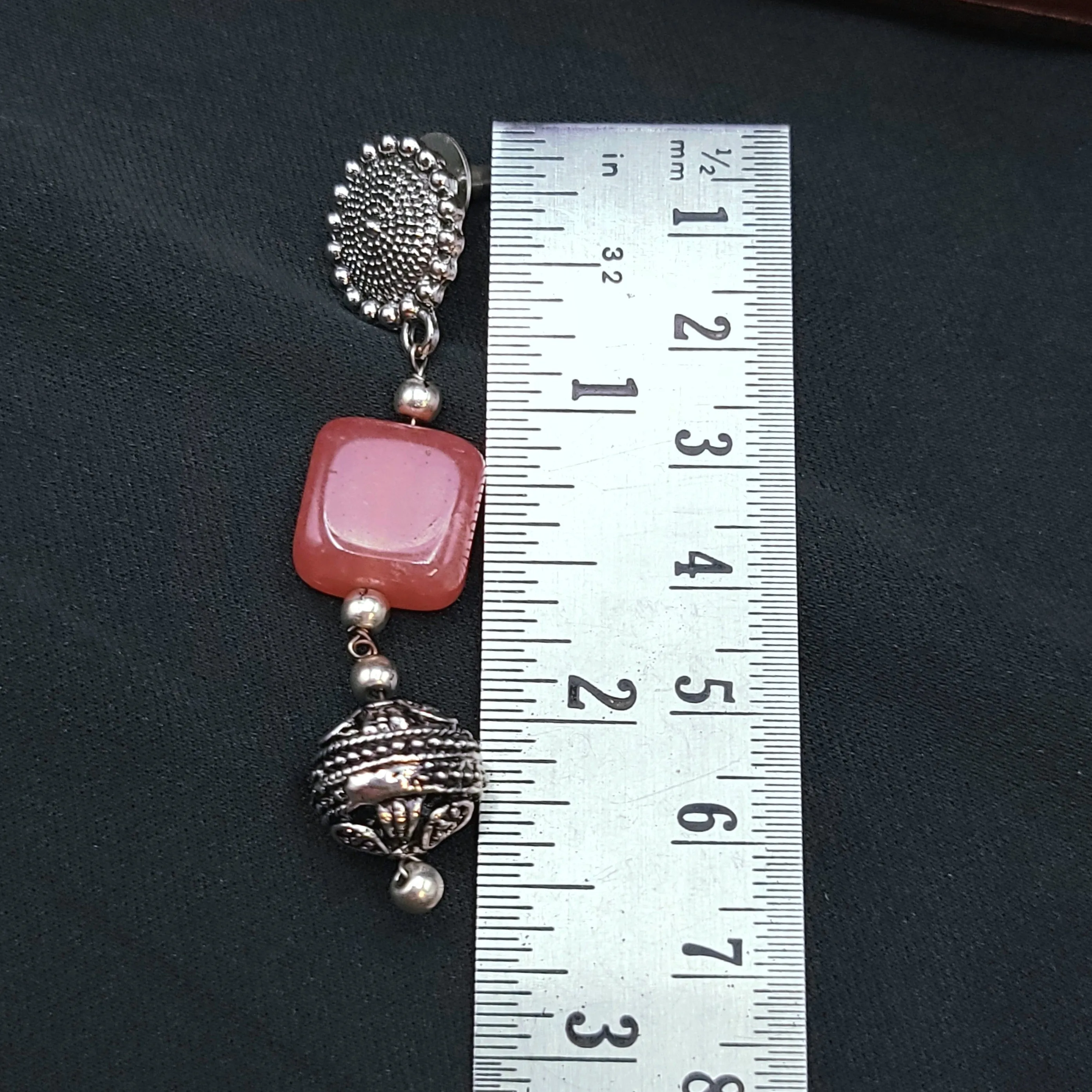Handmade Agate Oxidized German Silver Beads Mala Necklace Set