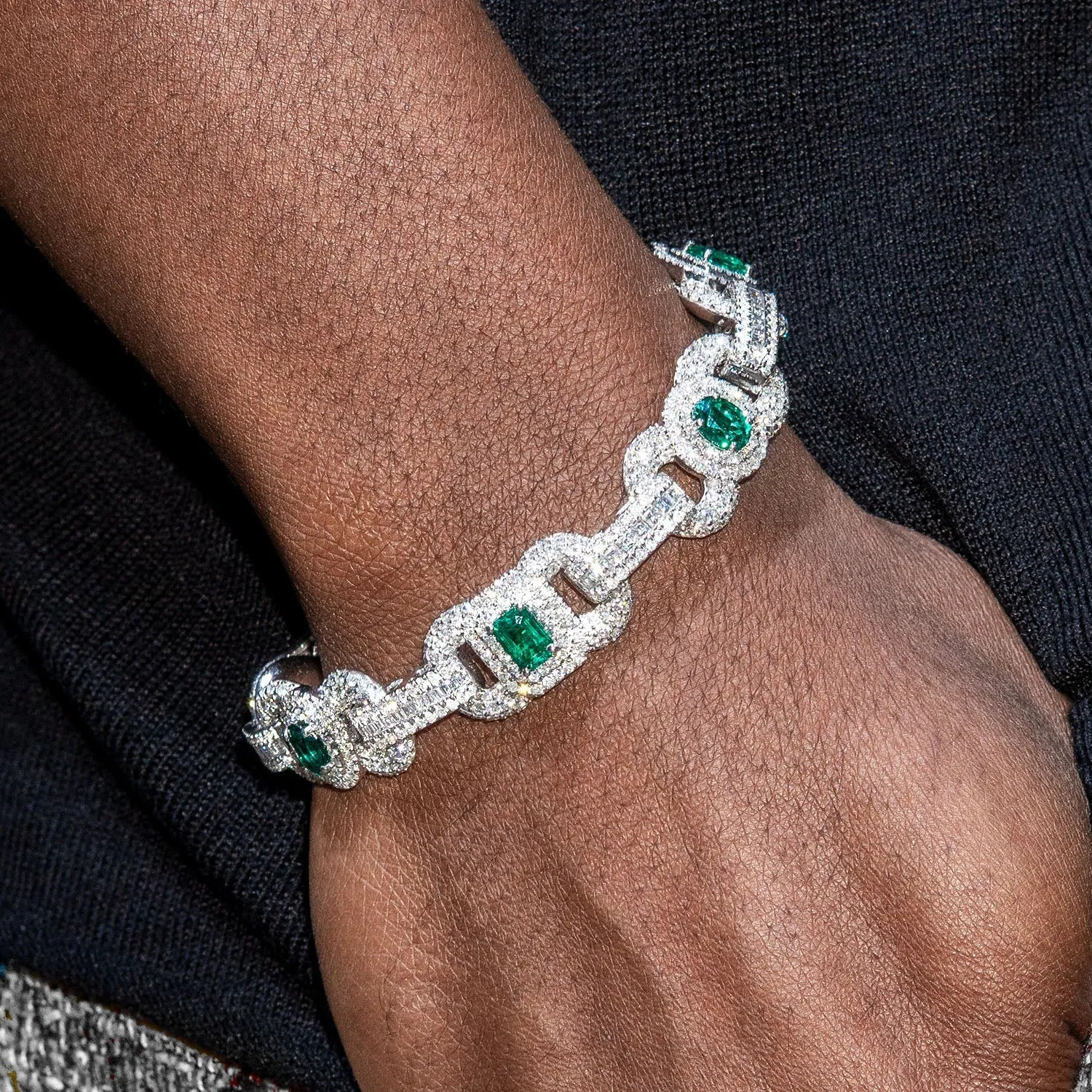 High End Jewelry - Iced Out Emerald Bracelet