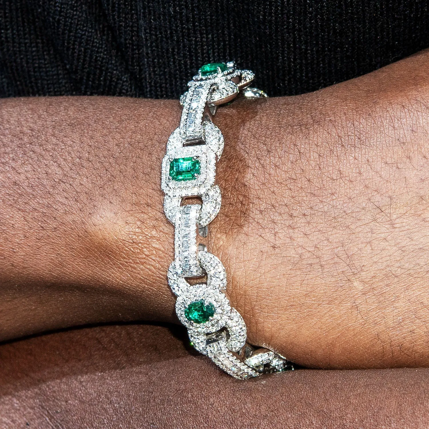 High End Jewelry - Iced Out Emerald Bracelet