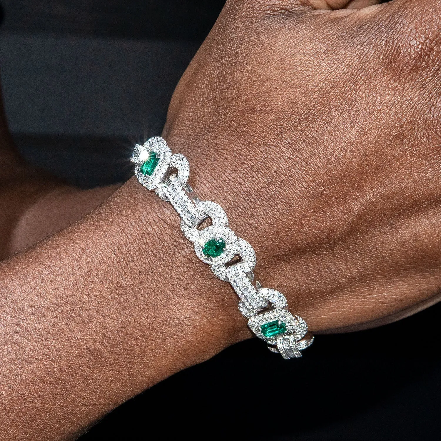 High End Jewelry - Iced Out Emerald Bracelet